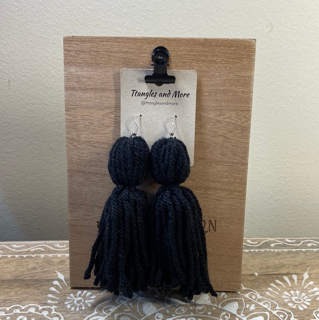 Puff ball Tassel Earrings